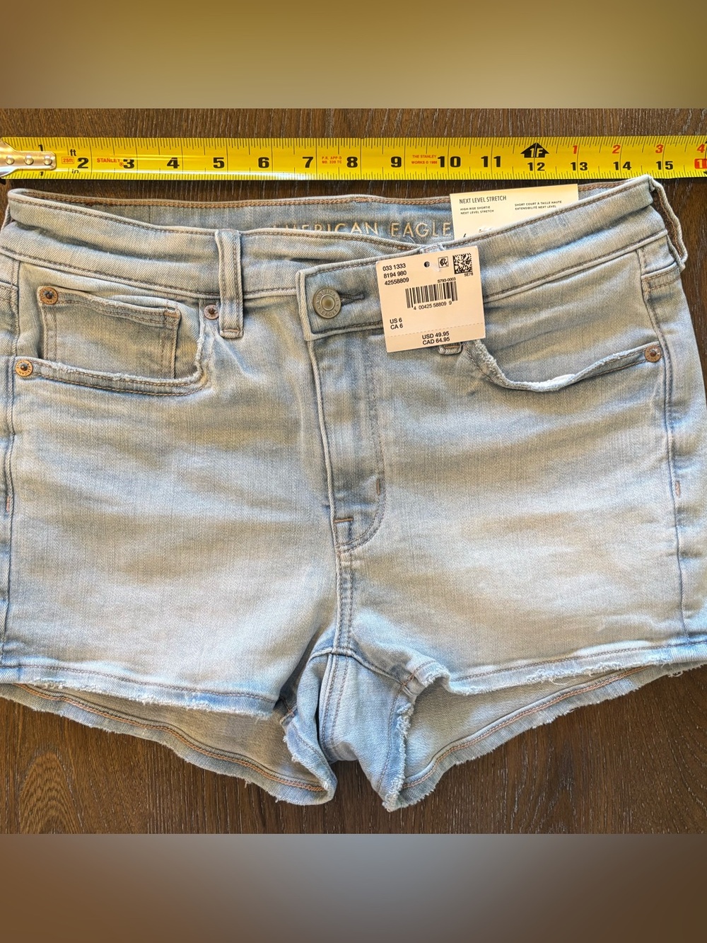 American Eagle Outfitters Crossover Shortie, Light Blue Denim Jean Shorts